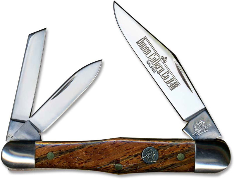 Queen Whittler Knife, Curly Zebra Wood, QN48CZ
