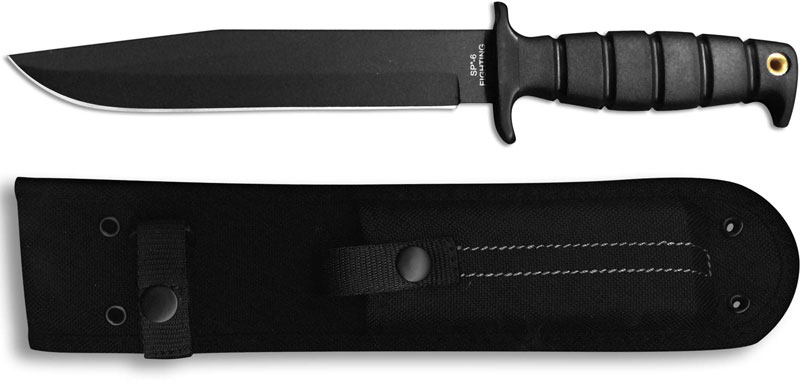overse Solrig salgsplan Ontario 8682 SP-6 Fighting Knife Clip Point Fixed Blade Kraton Handle USA  Made