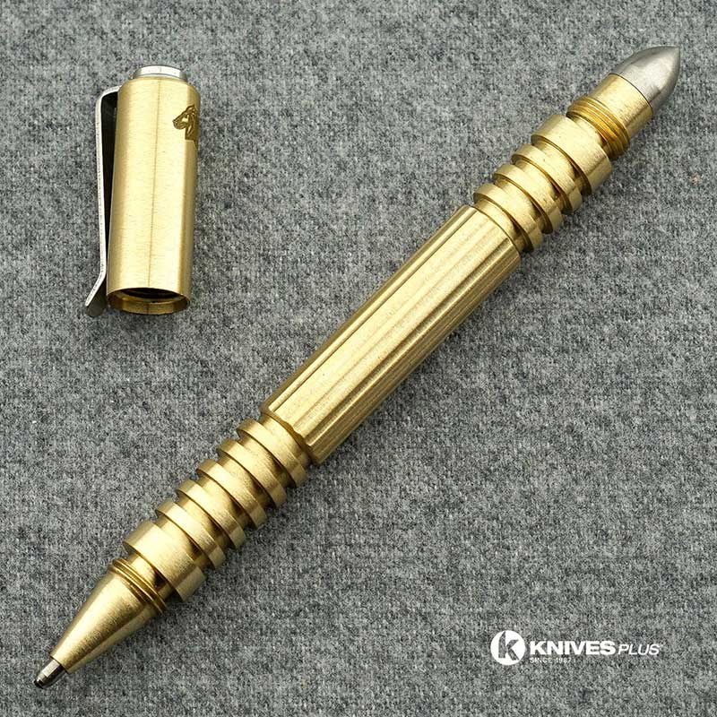 Rick Hinderer Investigator Pen Brass Compact Tactical Pen USA Made