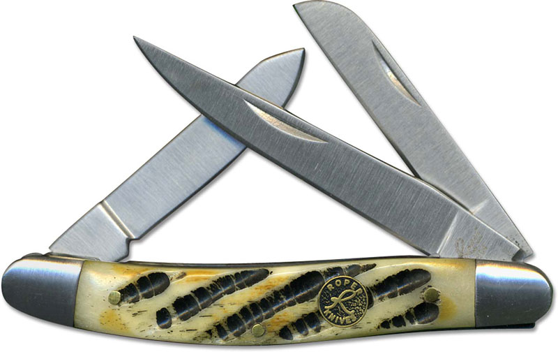 Roper Medium Stockman Knife, Burnt White Bone, RP1CWB