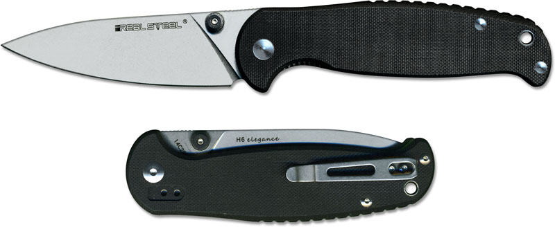 Real Steel 7613 H6 Elegance EDC Liner Lock Folding Knife Black G10