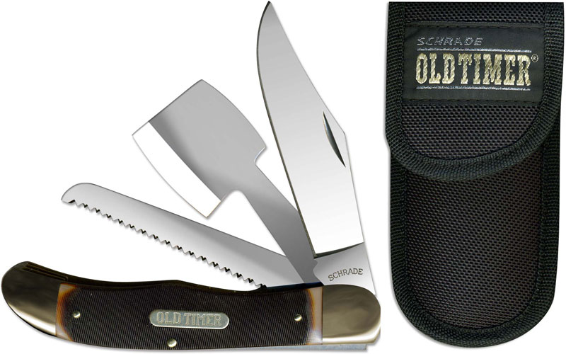Old Timer Knives: Folding Hunter with Hatchet Old Timer Knife, SC