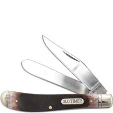 Gunstock Trapper Old Timer Knife, Saw Cut Bone, SC-94OTB