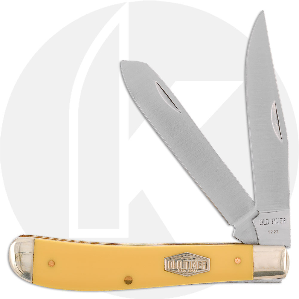 Old Timer Knives Gunstock Trapper Old Timer Knife, Yellow, SC-94OTY