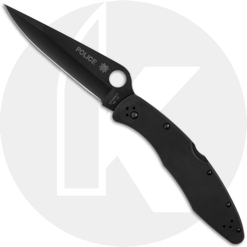 Spyderco Police C07BKP Knife - Black TiCN Blade - Black TiCN Stainless Steel Handle