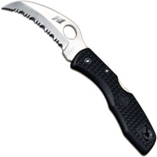 Spyderco Tasman Salt C106SBK - Serrated Blade - Black Handle - Discontinued Item - Serial Numbered - BNIB