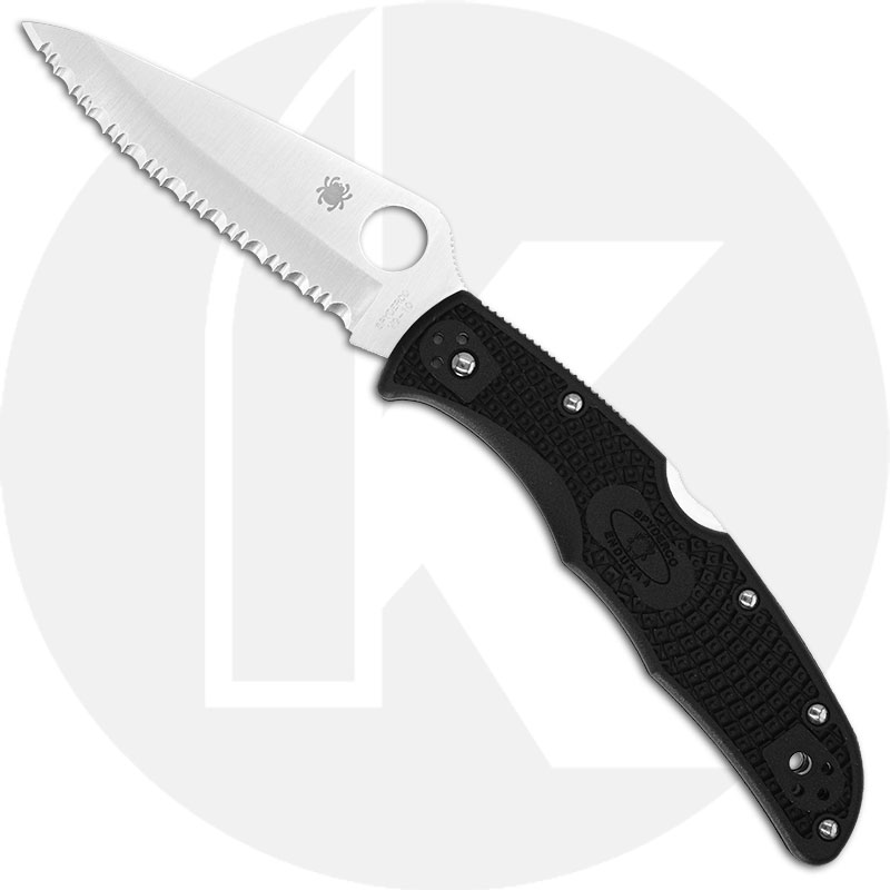 Spyderco Knives Spyderco Endura 4 Knife, Serrated, SP-C10SBK