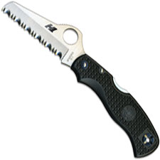 Spyderco Knives Spyderco Saver Salt 79mm Knife, Black Handle, SP-C118SBK - Discontinued Item � Serial # - BNIB