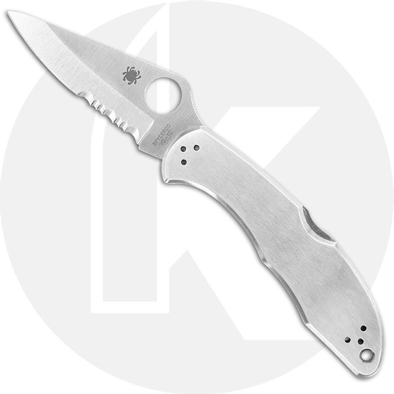 Spyderco Delica 4 SS Knife, Part Serrated, SP-C11PS