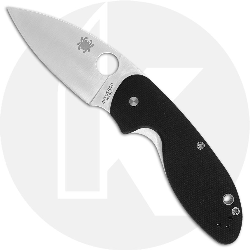 Spyderco C216GP Efficient Knife, 3.0 Inch Drop Point Blade, Black G10 Handle