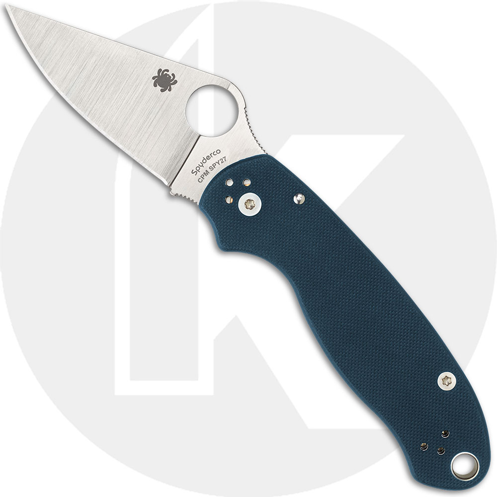 Spyderco Para 3 C223GPCBL Knife - CPM SPY27 - Cobalt Blue G10 - Compression Lock - USA Made