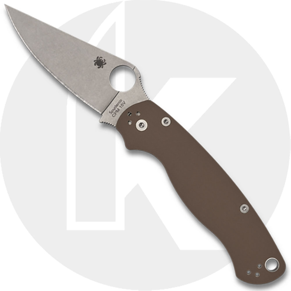 Spyderco Para Military 2 C81GPBN15V2 - Sprint Run - Satin 15V Blade - Brown G10 - USA Made