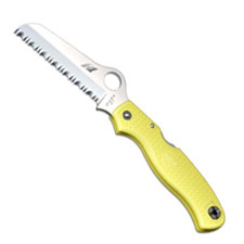 Spyderco Knives Spyderco Atlantic Salt Knife, Yellow Handle Serrated, SP-C89SYL
