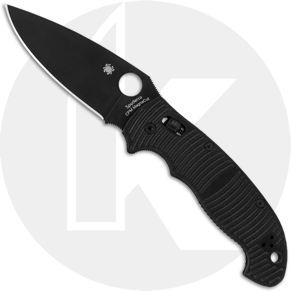 Spyderco Manix 2 XL Salt C95GMCBKP2 Knife - CPM MagnaCut Drop Point - Black G10 - USA Made