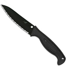 Spyderco Aqua Salt Knife, Serrated Black Blade, SP-FB23SBBK