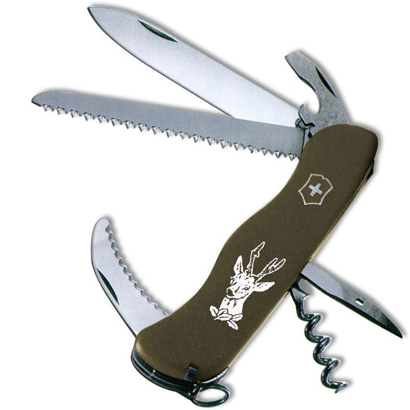 Victorinox Hunter vert 0.8573.4 - Couteau suisse pour chasseurs Liner Lock