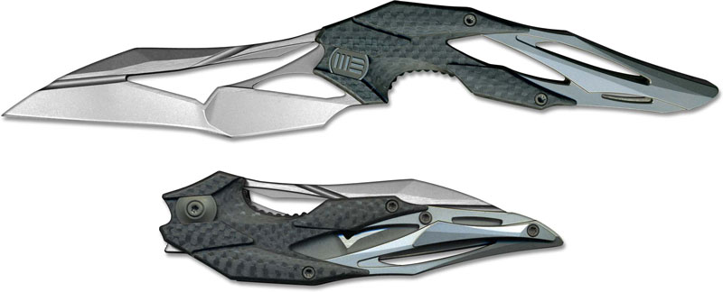 WE Knife Co. Isham Eschaton Knife Carbon Fiber/Titanium (3.85 Stonewash)  719B - Blade HQ