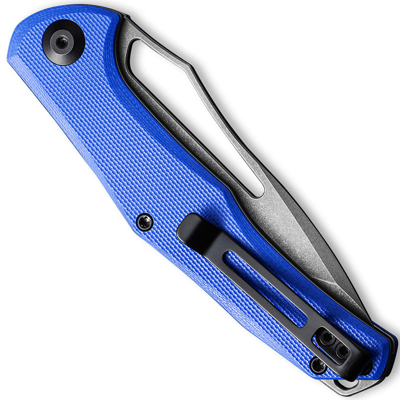 CIVIVI Fracture Knife C2008D Gray Stonewash Tanto Blue G10 Slip Joint Folder