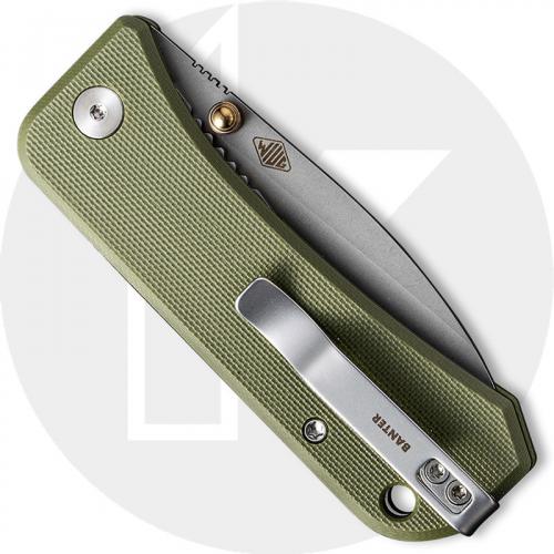WE Knife Company Banter 2004D - Ben Petersen EDC - Stonewash S35VN Spear Point - Green G10 - Liner Lock Folder