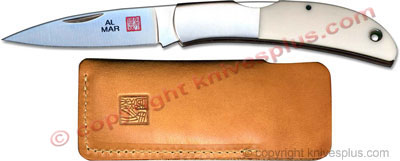 Al Mar Knives: Al Mar Limited Hawk Knife, White Micarta Handle, AL-1002WM - DISCONTINUED ITEM - OLD NEW STOCK SERIAL NUMBERED - BNIB