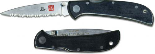 Al Mar Hawk Ultralight Knife 1002UBK3 - Serrated - DISCONTINUED ITEM - OLD NEW STOCK - SERIAL NUMBERED - MADE IN JAPAN