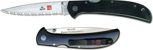 Al Mar Eagle Ultralight Knife 1005UBK3 - Serrated - DISCONTINUED ITEM - OLD NEW STOCK - SERIAL NUMBERED - MADE IN JAPAN