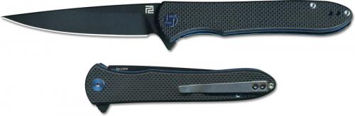 Artisan Shark Knife 1707P-BBK Black D2 Drop Point Black G10 Liner Lock Flipper Folder