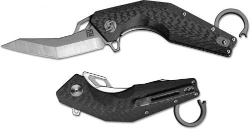 Artisan Cobra Knife 1811G-GYM Karambit Style M390 Reverse Tanto Carbon Fiber Liner Lock Flipper Folder