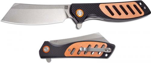 Artisan Limited Edition Tomahawk Knife 1815P-CG3 - Black G10 and Copper - Stonewash D2 Reverse Tanto