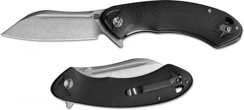 Artisan Immortal Knife 1818P-BKC Stonewash D2 Modified Drop Point Black G10 Liner Lock Flipper Folder