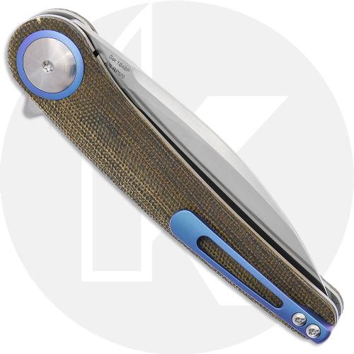 Artisan Cazador 1848P-ODG Knife - AR-RPM9 Wharncliffe - Green Micarta - Flipper Folder