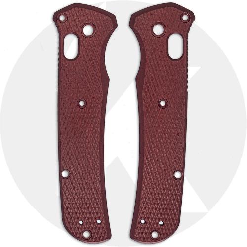 AWT Benchmade Bailout Scales - Checker Milling - Exclusive Oxblood Anodized
