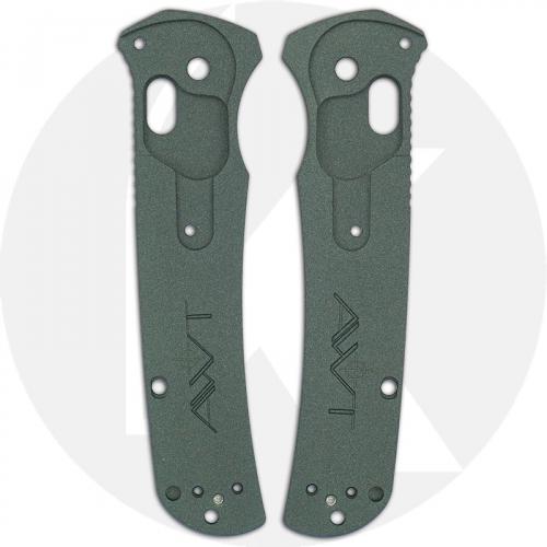 AWT Benchmade Bailout Custom Aluminum Scales - Archon Series - Charcoal Green - Cerakote - USA Made
