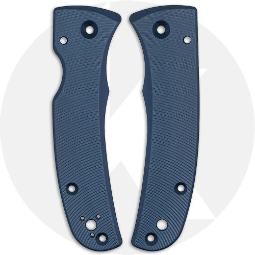 AWT Spyderco Bodacious Scales - Aggressive Agent Series - Contoured - Clip Side Liner Delete - Exclusive Midnight Blue Type III Hard Coat