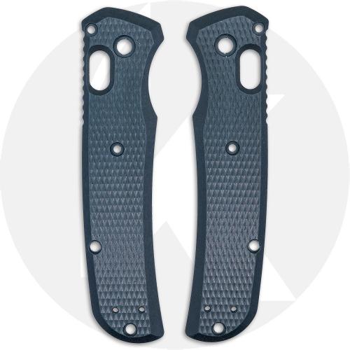 AWT Benchmade Bugout Scales - Checker Milling - Exclusive Midnight Blue Type III Hard Coat