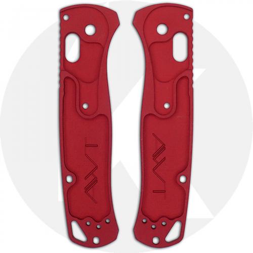 AWT Custom Aluminum Scales for Benchmade Bugout Knife - Weathered Red Topo Map - USA Made