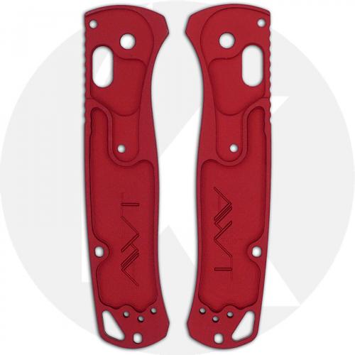 AWT Custom Aluminum Scales for Benchmade Bugout Knife - Weathered Red - USA Made