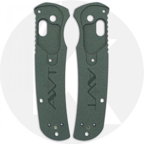 AWT Benchmade Mini Bugout Custom Aluminum Scales - Archon Series - Charcoal Green - Cerakote - USA Made