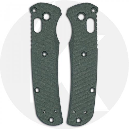 AWT Benchmade Mini Bugout Custom Aluminum Scales - Archon Series - Charcoal Green - Cerakote - USA Made