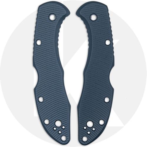 AWT Spyderco Delica Custom Aluminum Scales - Aggressive Agent Series - Exclusive Midnight Blue Type III Hard Coat