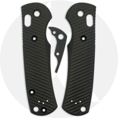 AWT Custom Aluminum Scales for Benchmade Griptilian Knife - Archon Series - Contoured - Black Anodized - USA Made