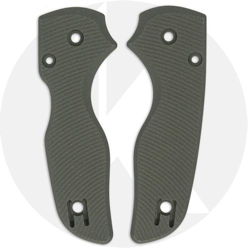 AWT Spyderco Lil Native Custom Aluminum Scales - Aggressive Agent Series - Exclusive Panzer Green Cerakote