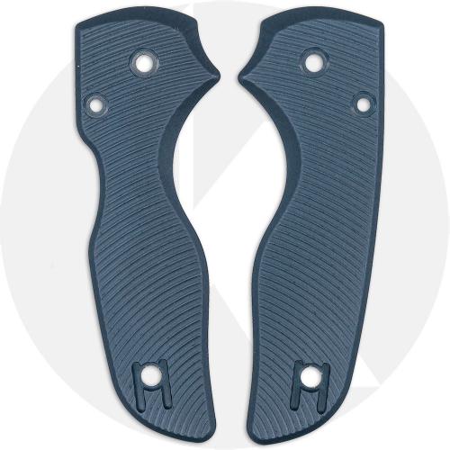 AWT Spyderco Lil Native Custom Aluminum Scales - Aggressive Agent Series - Exclusive Midnight Blue Type III Hardcoat