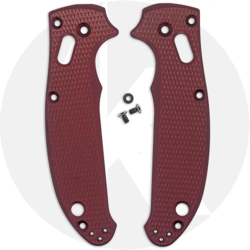 AWT Spyderco Manix 2 Scales - Checker Milling - Linerless - Exclusive Oxblood Type III Hard Coat