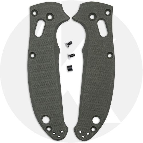 AWT Spyderco Manix 2 Scales - Checker Milling - Linerless - KP Exclusive Panzer Green Cerakote