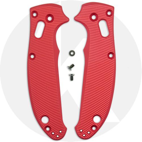 AWT Custom Aluminum Scales for Spyderco Manix 2 Knife - Aggressive Agent Series - Linerless - Weathered Red Anodized - USA Made