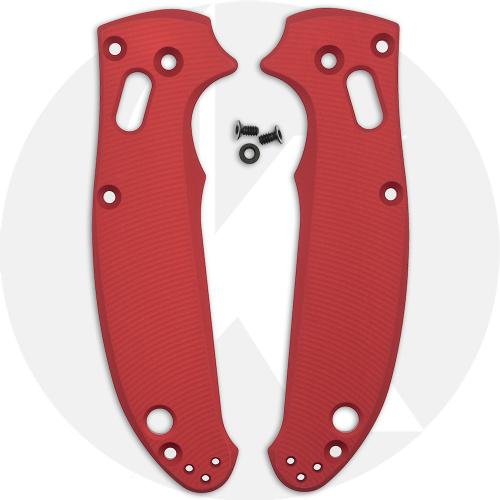 AWT Custom Aluminum Scales for Spyderco Manix 2 Knife - Agent Series - Linerless - Weathered Red Anodized - USA Made