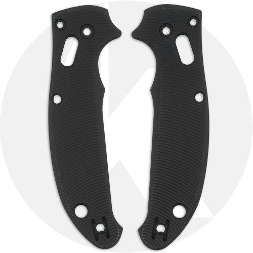 AWT Aluminum Scales for Spyderco Manix 2 Lightweight Knife - Aggressive Agent - Linerless - Black Type III Hard Coat