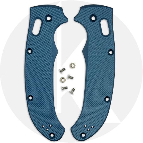 AWT Aluminum Scales for Spyderco Manix 2 XL Knife - Aggressive Agent Series - Linerless - Exclusive Midnight Blue Type III Hard Coat