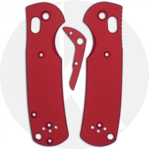 AWT Custom Aluminum Scales for Benchmade Mini Griptilian Knife - Weathered Red - USA Made